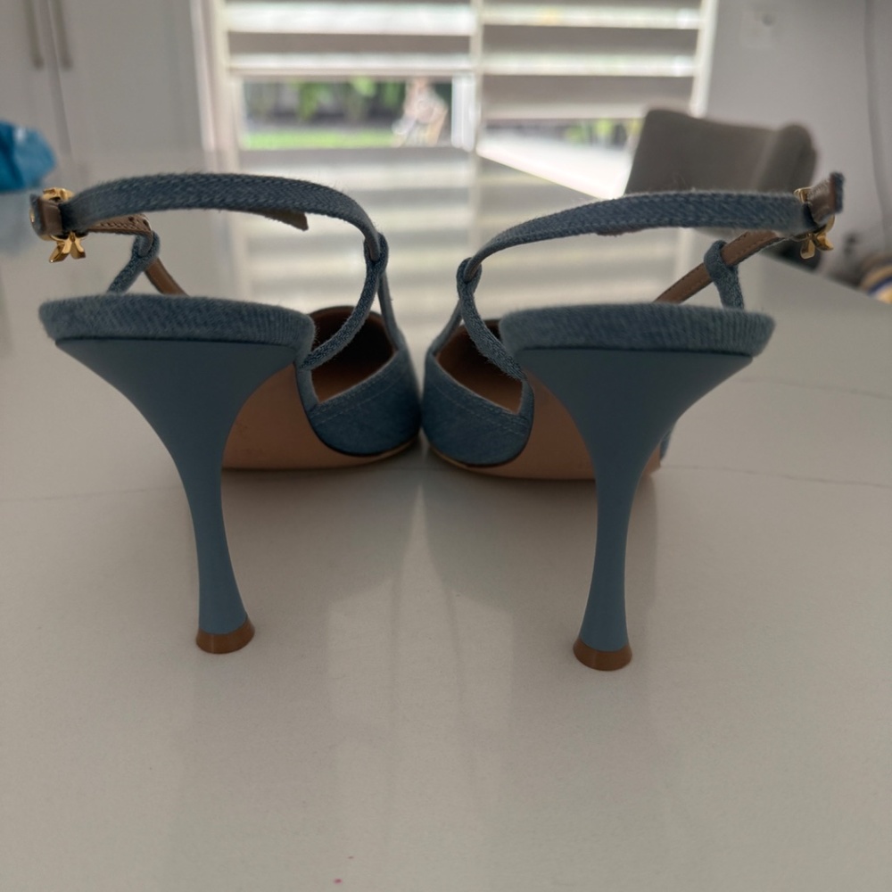 Gianvito Rossi Ascent 55 Blue Denim Slingback Pumps 40.5 Causal Work Going Out - Picture 5 of 8